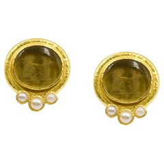 Elizabeth Locke 19k Gold Venetian Glass Pearl Earrings