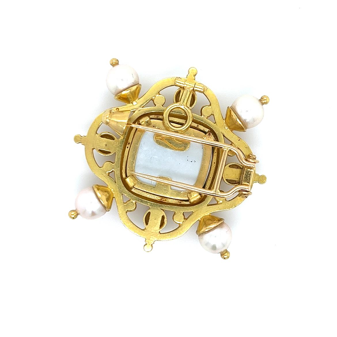 Elizabeth Locke 19k Gold Venetian Glass Pearl Pendant Orvieto Necklace 1