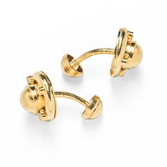 Elizabeth Locke 19K Hammered Gold and Diamond Cufflinks