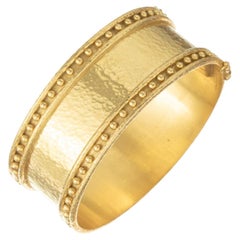 Elizabeth Locke 19k Yellow Gold Granulated Bangle Bracelet