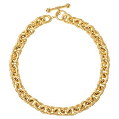 Elizabeth Locke 19k Yellow Gold Heavy Link Necklace