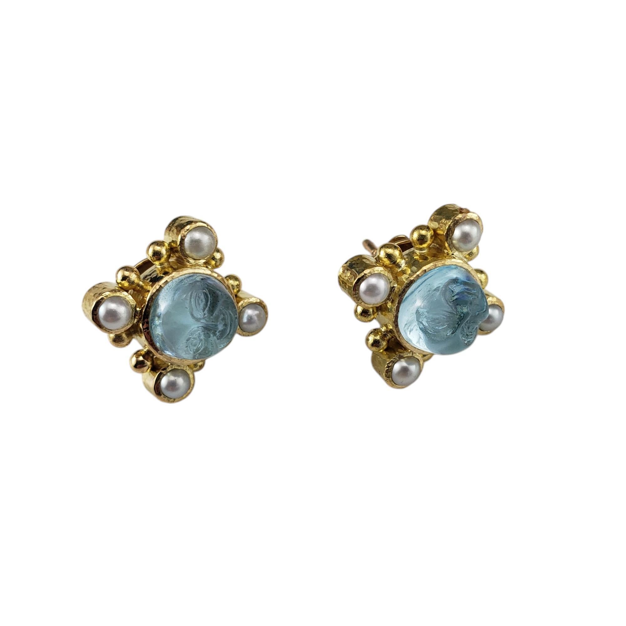Contemporary Elizabeth Locke 19K Yellow Gold Intaglio Glass 