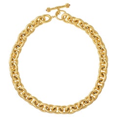 Elizabeth Locke 19k Yellow Gold Oval Link Chain Necklace