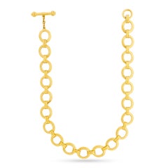 Elizabeth Locke 19K Yellow Gold Oval Link Necklace with Toggle Clasp