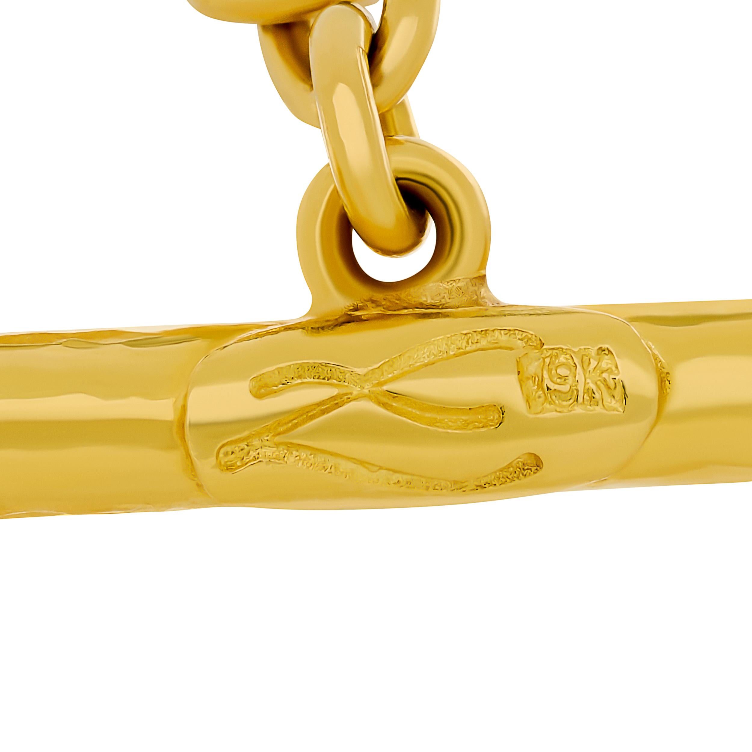 Elizabeth Locke Collier à maillons ovales en or jaune 19 carats avec fermoir à bascule Unisexe en vente