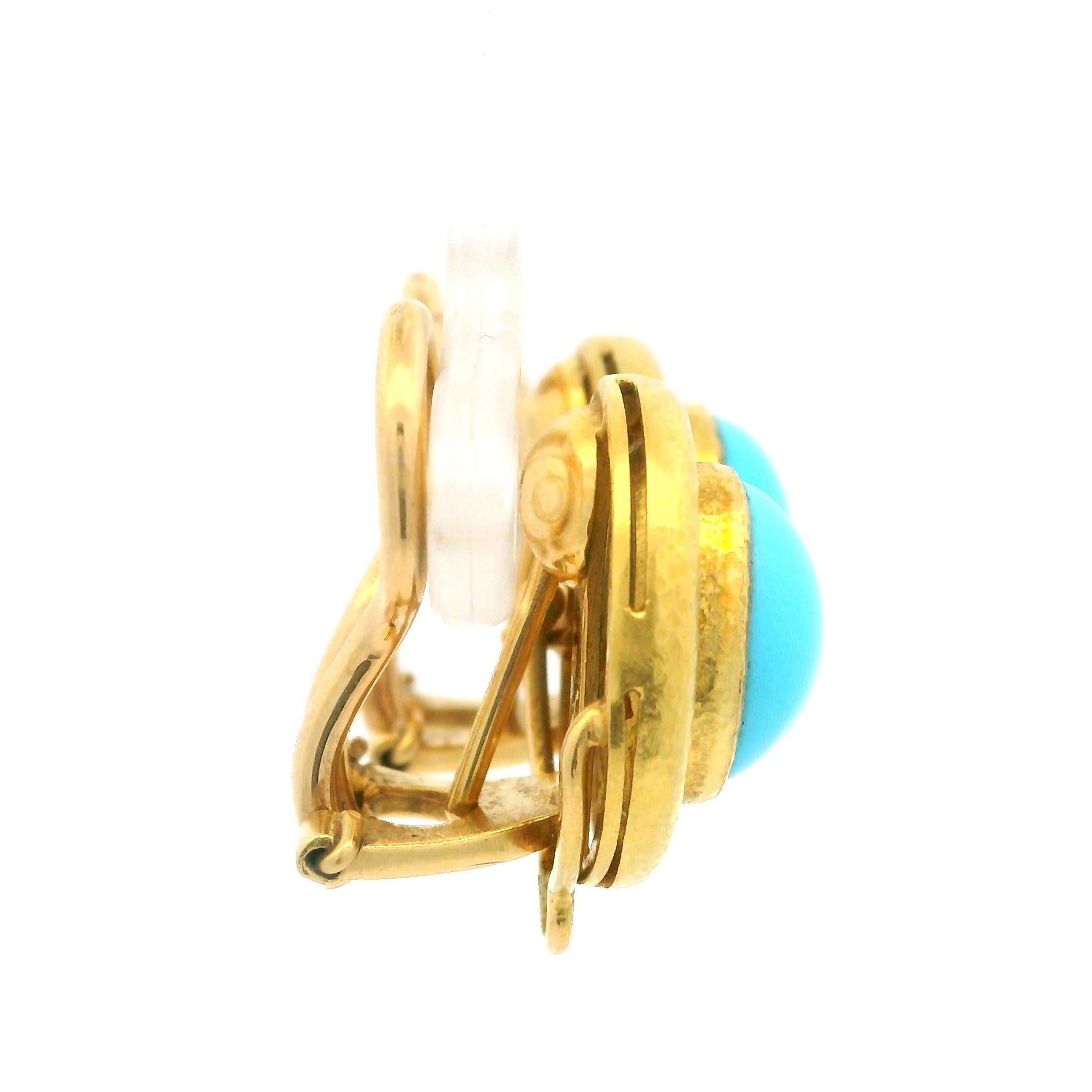 --Stone(s):--
(2) Natural Genuine Turquoise - Oval Cabochon Cut - Bezel Set - Robin Egg Turquoise Blue Color - 9.8x7.8mm each (approx.)
(2) Natural Genuine Turquoise - Tear Drop Cut - Wire Set - Robin Egg Turquoise Blue Color - 11.3x4.9mm each