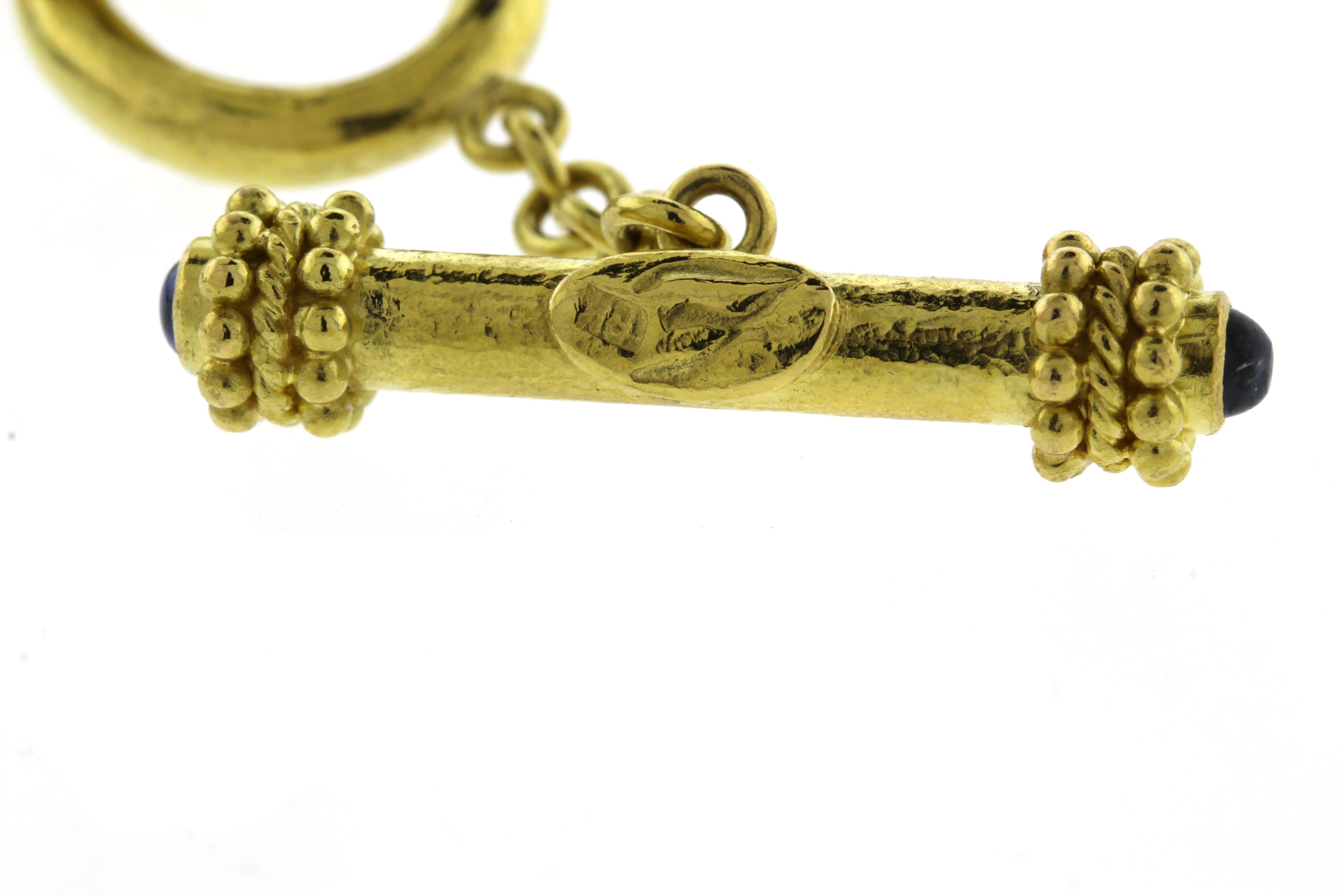 Women's or Men's Elizabeth Locke 19kt Gold Oval Link Volterra Necklace For Sale