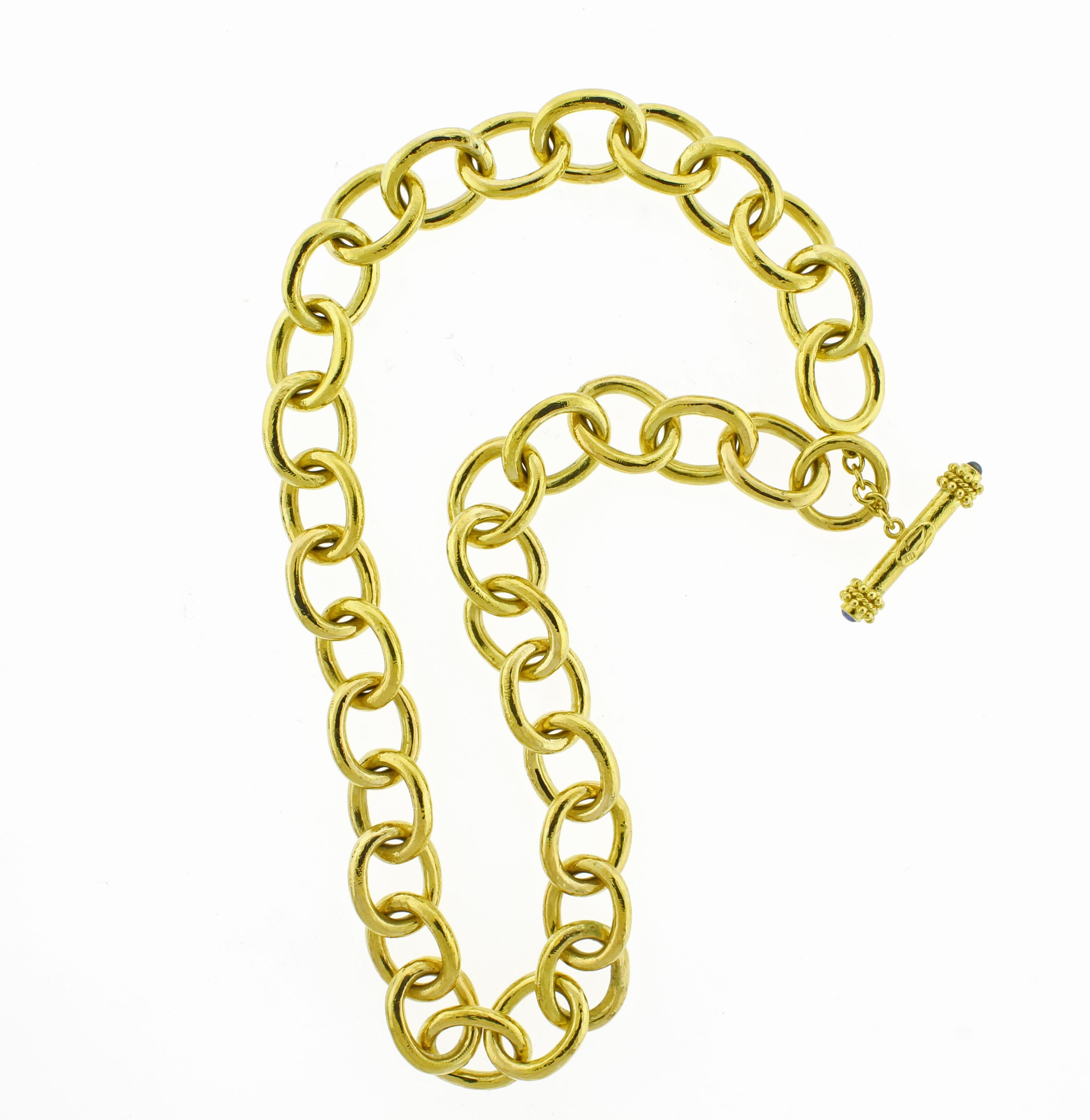 Elizabeth Locke 19kt Gold Oval Link Volterra Necklace For Sale 1
