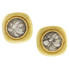 Vintage Elizabeth Locke Ancient Coin Earrings