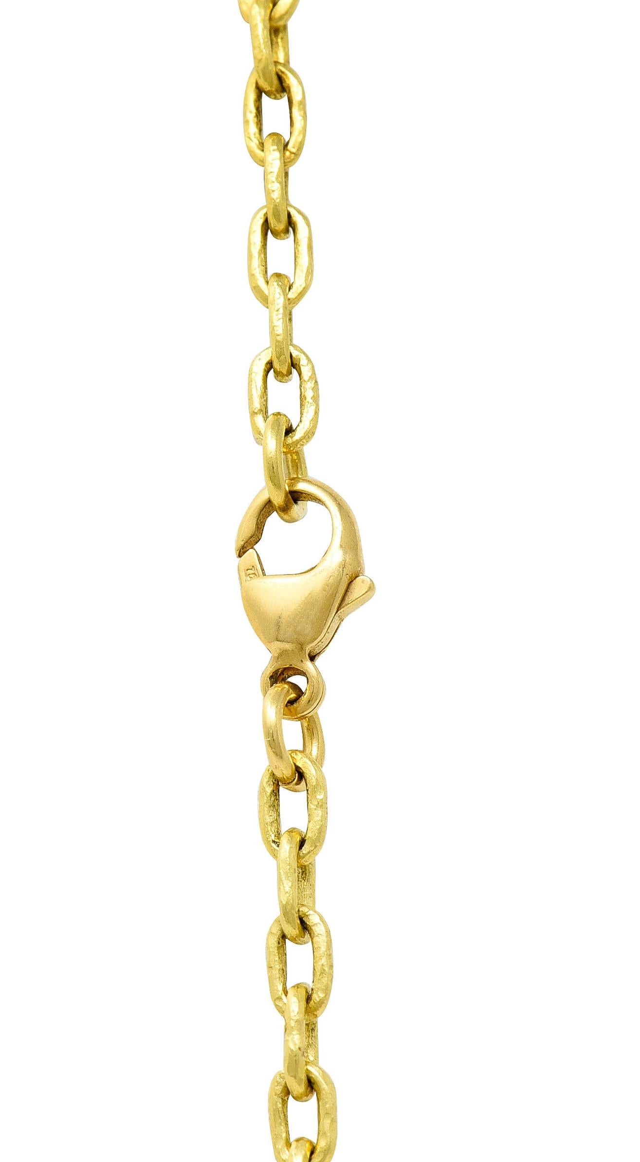 Elizabeth Locke Baroque Tahitian Pearl 18 Karat Hammered Gold Enhancer Necklace 2