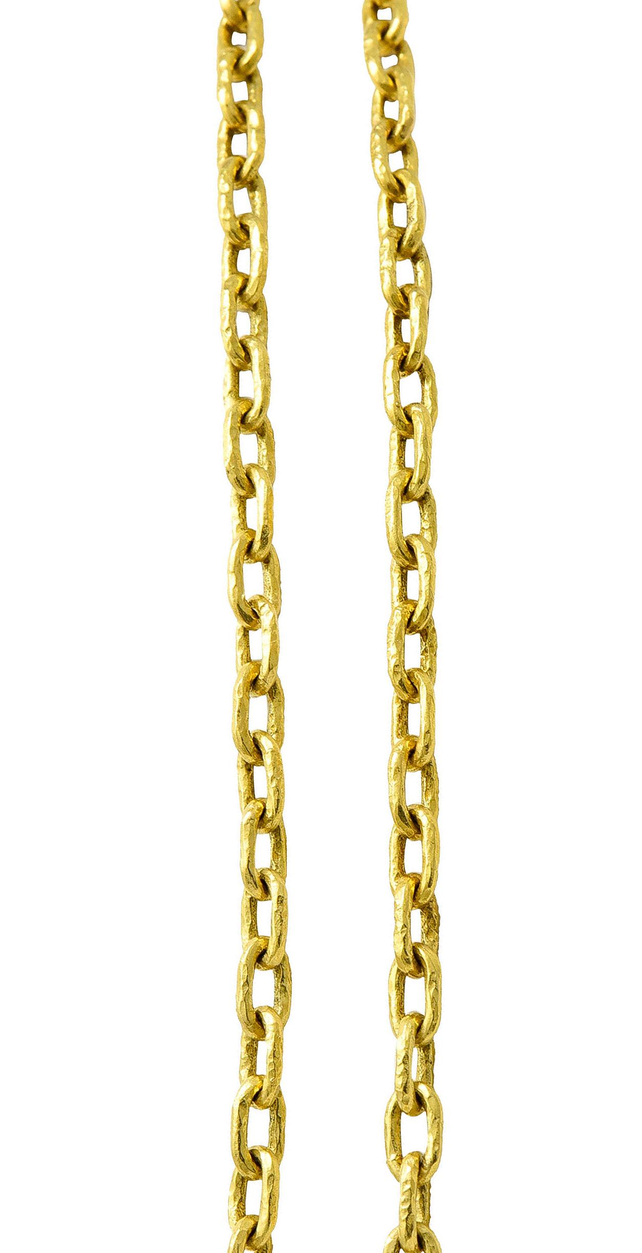 Elizabeth Locke Baroque Tahitian Pearl 18 Karat Hammered Gold Enhancer Necklace 3