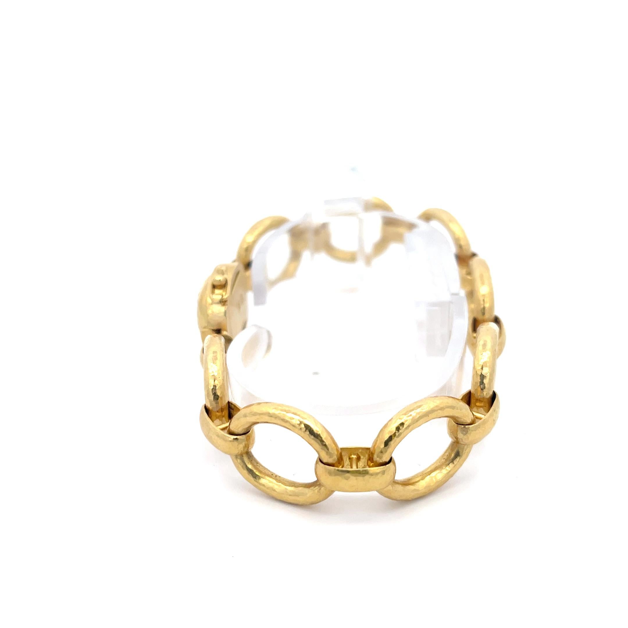 Women's Elizabeth Locke Bee Oval Link Bracelet 19K Yellow Gold