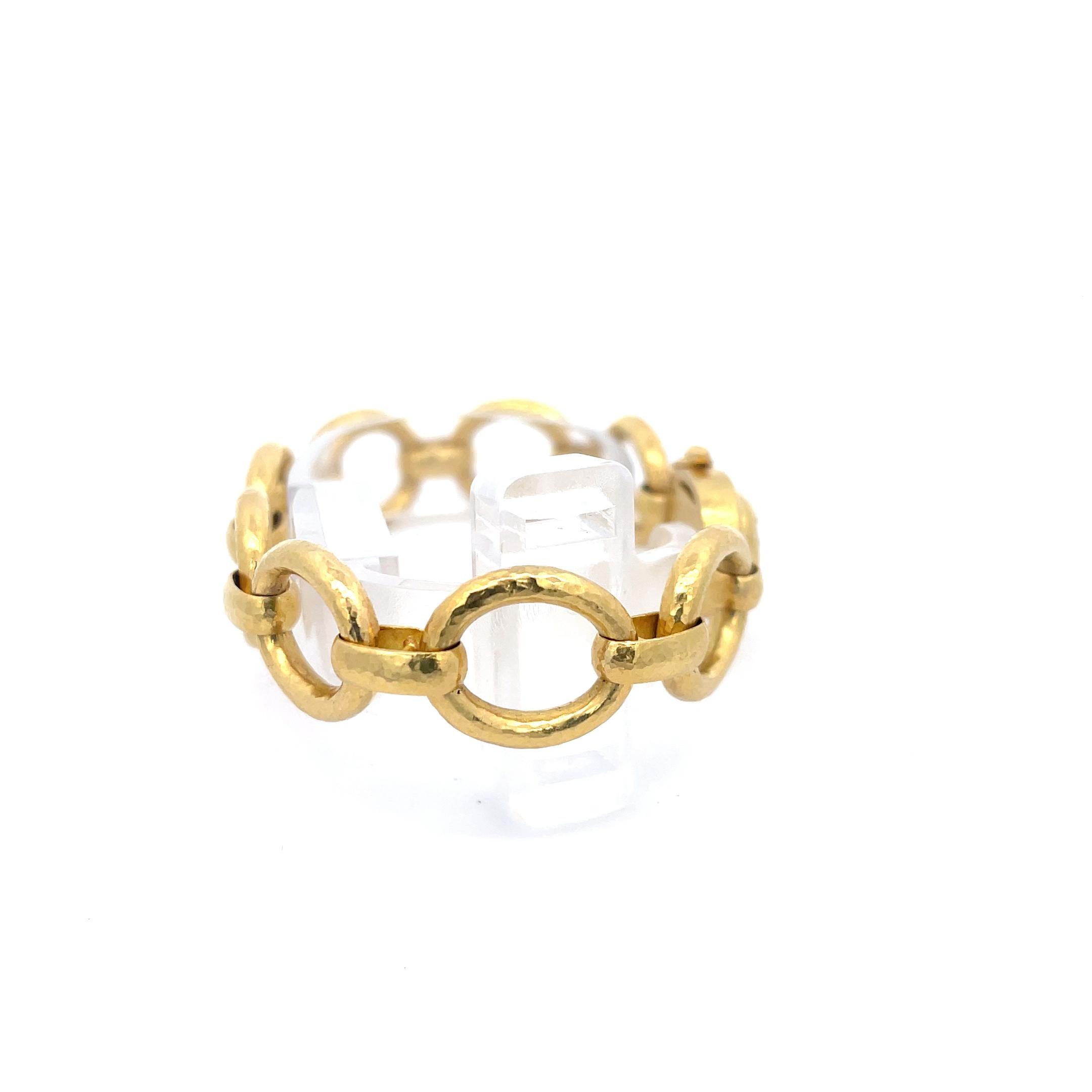 Elizabeth Locke Bee Oval Link Bracelet 19K Yellow Gold 2