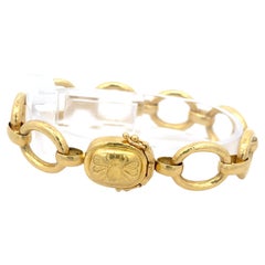 Elizabeth Locke Bee Oval Link Bracelet 19K Yellow Gold