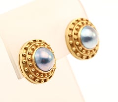 Elizabeth Locke Black Pearl Earrings