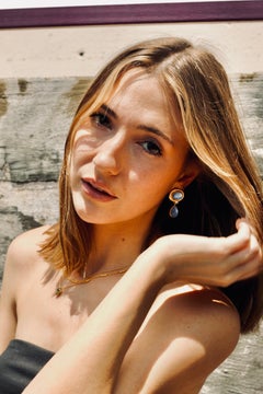 Elizabeth Locke Blue Venetian Glass Intaglio Earrings