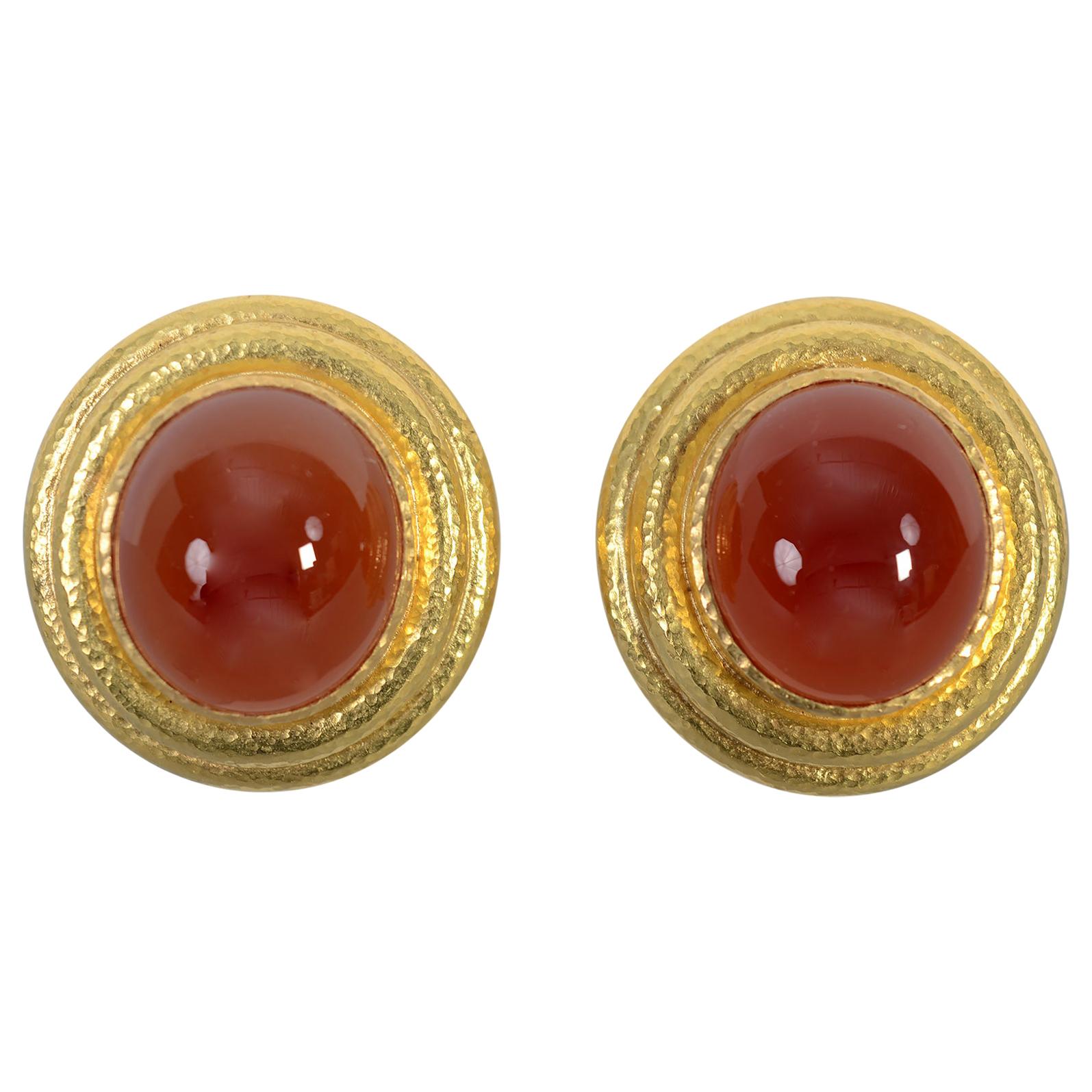 •LINKED• carnelian tower + gold earrings