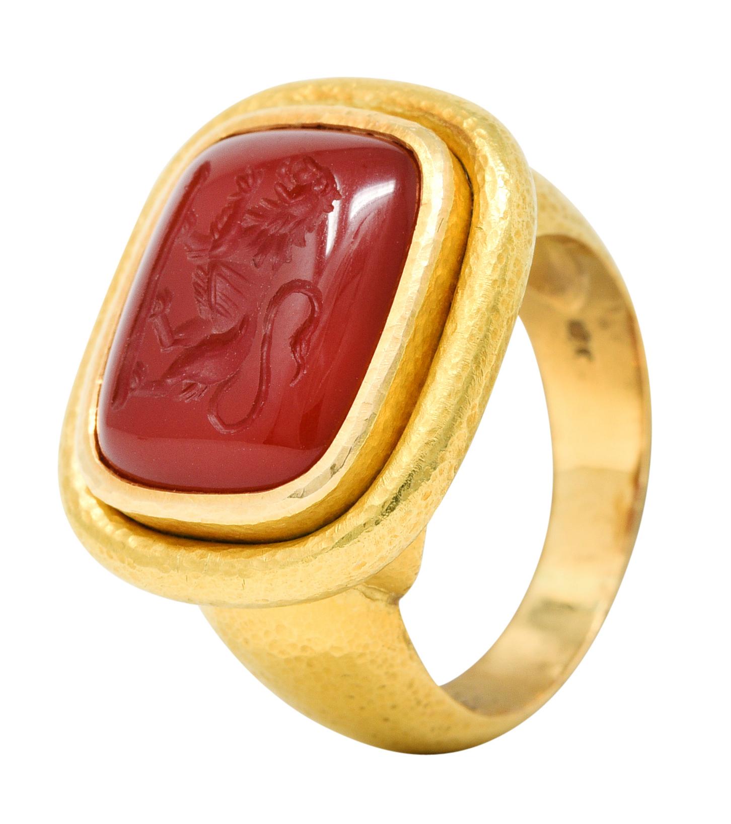 Elizabeth Locke Elizabeth Locke Karneol Intaglio 18 Karat Gelbgold Löwen Siegelring 4