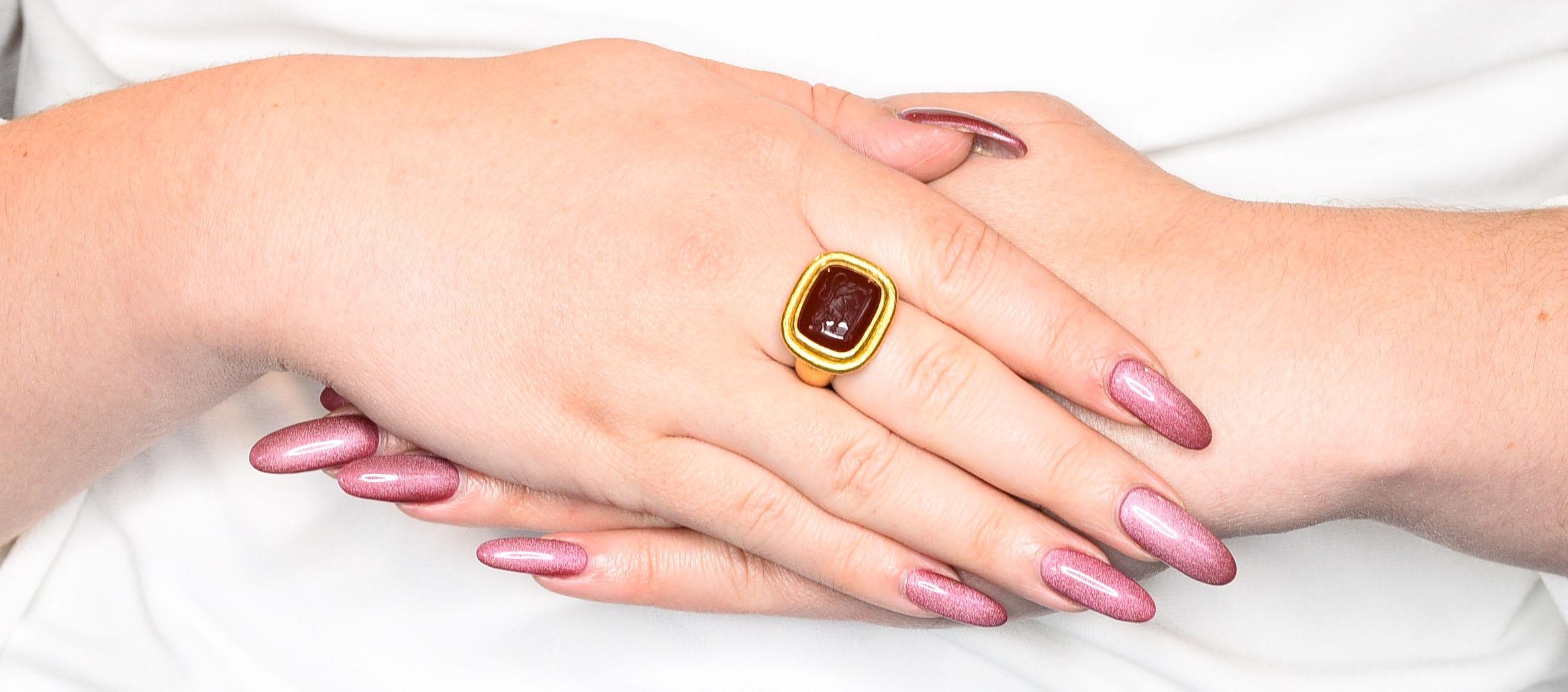 Elizabeth Locke Elizabeth Locke Karneol Intaglio 18 Karat Gelbgold Löwen Siegelring 5