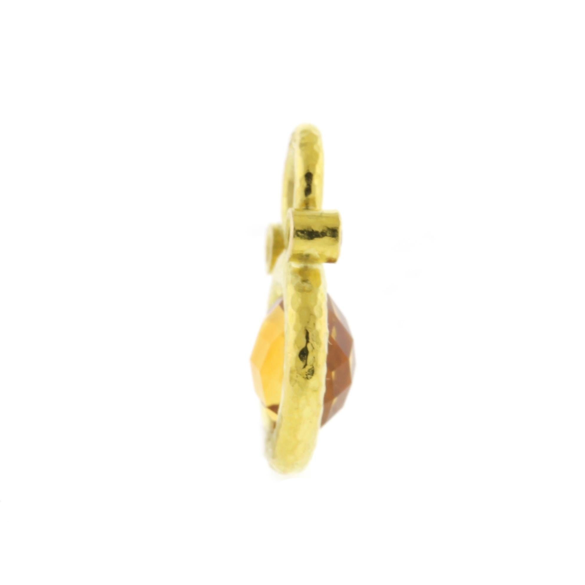 Elizabeth Locke Citrine and Spessartite Earring Charms In Excellent Condition For Sale In Bethesda, MD
