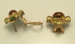 Elizabeth Locke Citrine Diamond Earrings