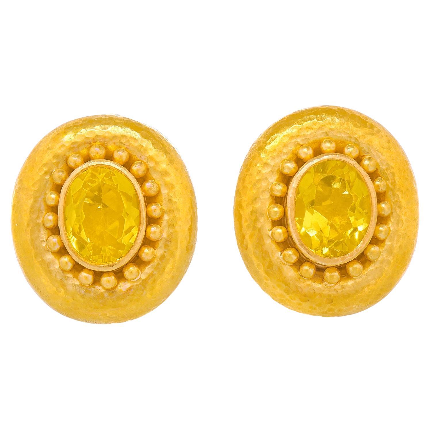 Elizabeth Locke Citrine Earrings