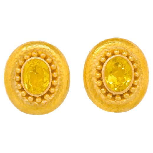 Classic Elizabeth Locke Domed Gold Earrings at 1stDibs | vintage ...