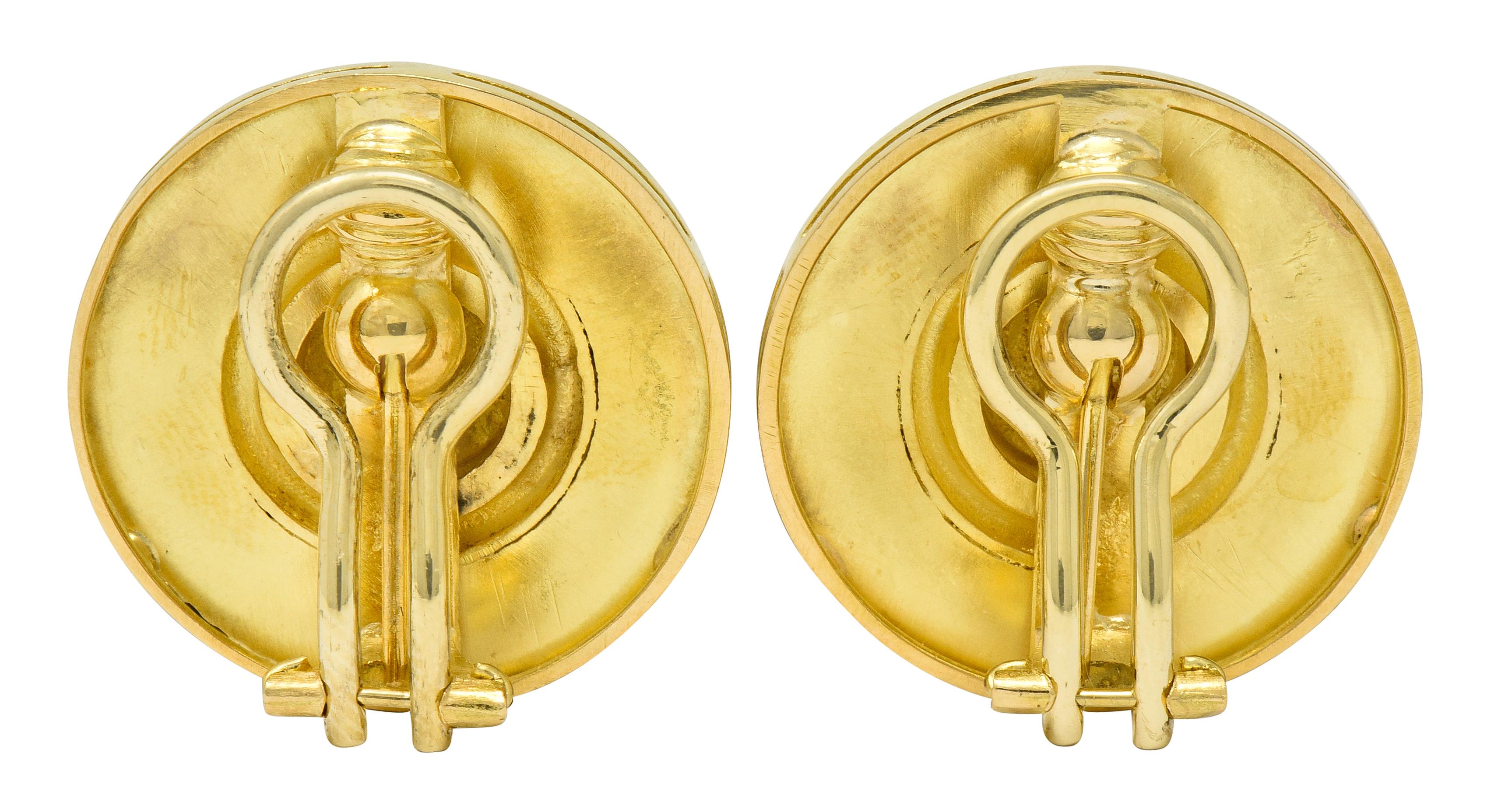 Elizabeth Locke Contemporary 18 Karat Yellow Gold Daisy Earrings 4