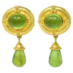 Elizabeth Locke Contemporary Peridot 19K Yellow Gold Day-To-Night Drop Earrings
