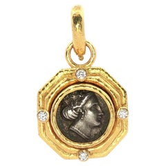 Elizabeth Locke Diamond Ancient Coin Enhancer Pendant 19KYG