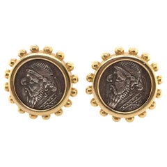 Elizabeth Locke Gold and Ancient Silver Coin Earrings