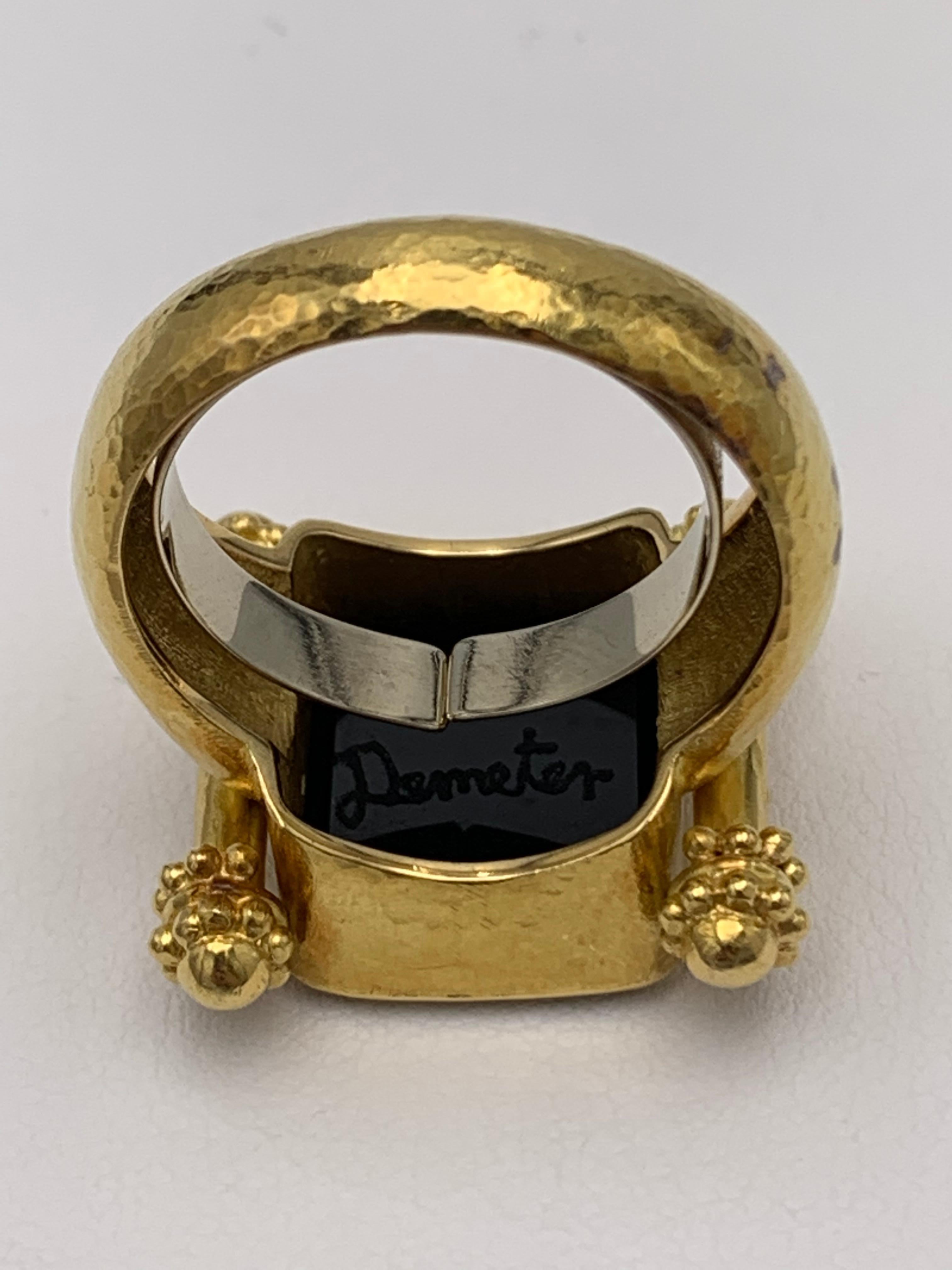 Elizabeth Locke Gold and Carved Onyx Intaglio Ring In Excellent Condition In New York, NY