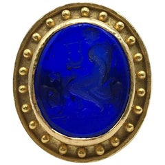 Elizabeth Locke Gold and Carved Venetian Glass Intaglio Ring