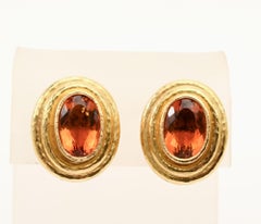 Elizabeth Locke Gold and Citrine Earrings