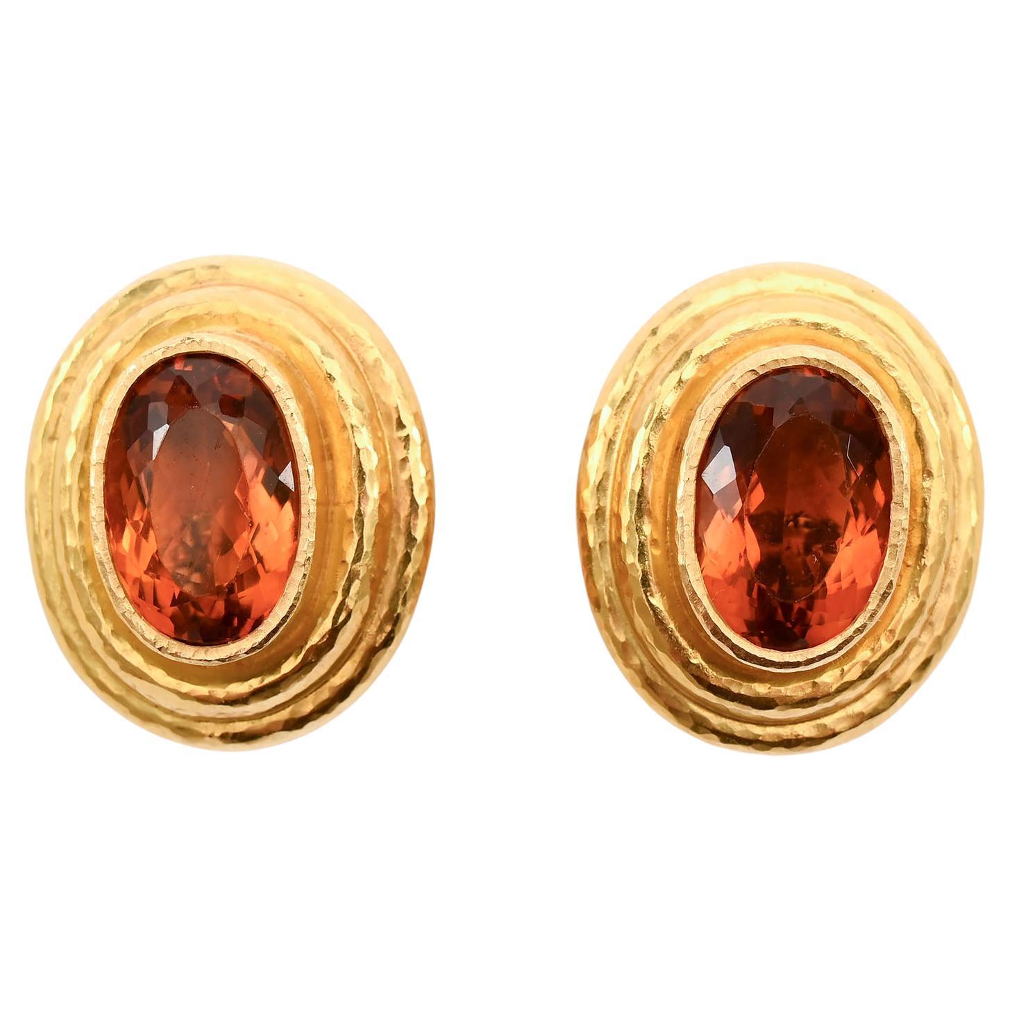 Orecchini in oro e citrino Elizabeth Locke