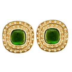 Boucles d'oreilles en tourmaline verte d'Elizabeth Locke