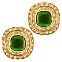 Boucles d'oreilles en tourmaline verte d'Elizabeth Locke