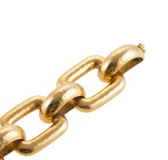 Elizabeth Locke Hammered Link Gold Bracelet