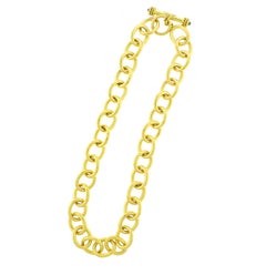 Elizabeth Locke Hammered Volterra Link Necklace