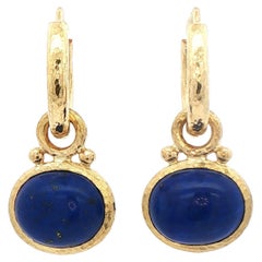 Orecchini a cerchio Elizabeth Locke con charms in Lapis Orecchini a cerchio Elizabeth Locke con charms in Lapis