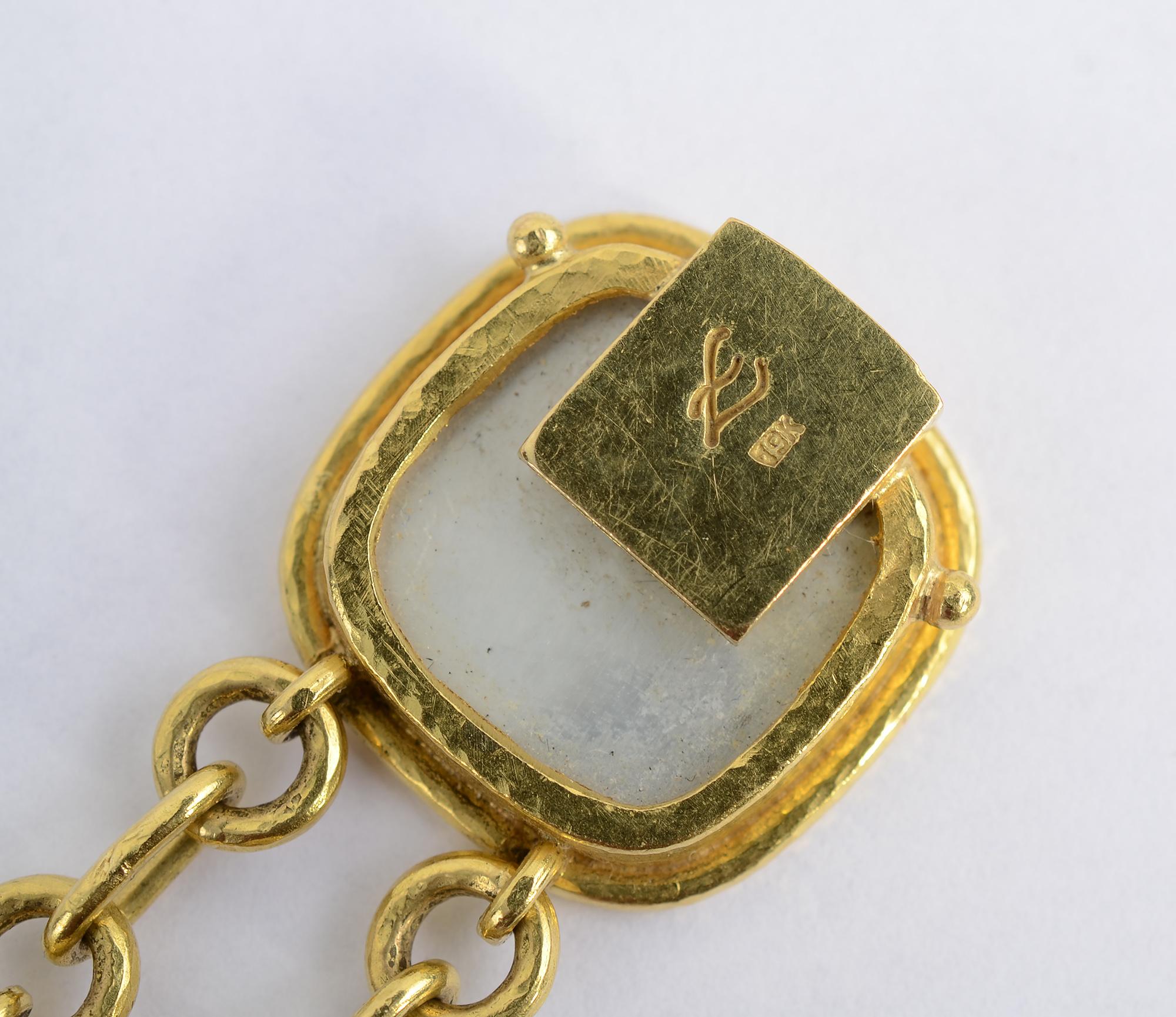 Elizabeth Locke Intaglio Gold Bracelet with Pendant 1