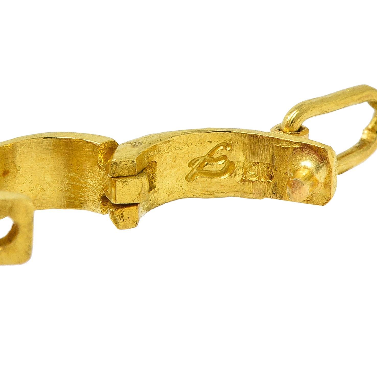 Elizabeth Locke Iolite Venetian Glass 19 Karat Yellow Gold Horse Cameo Pendant For Sale 1