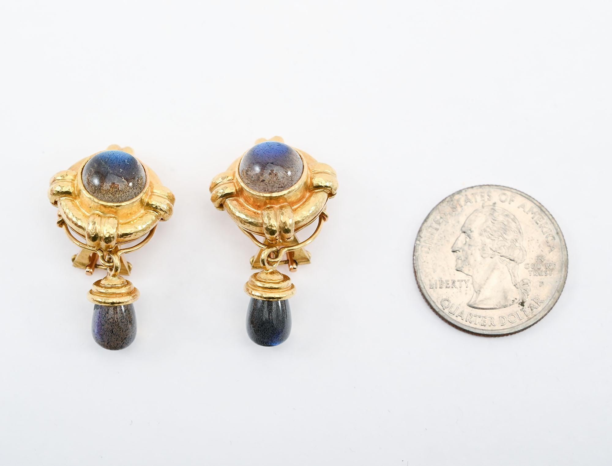 Contemporaneo Orecchini di labradorite Elizabeth Locke in vendita