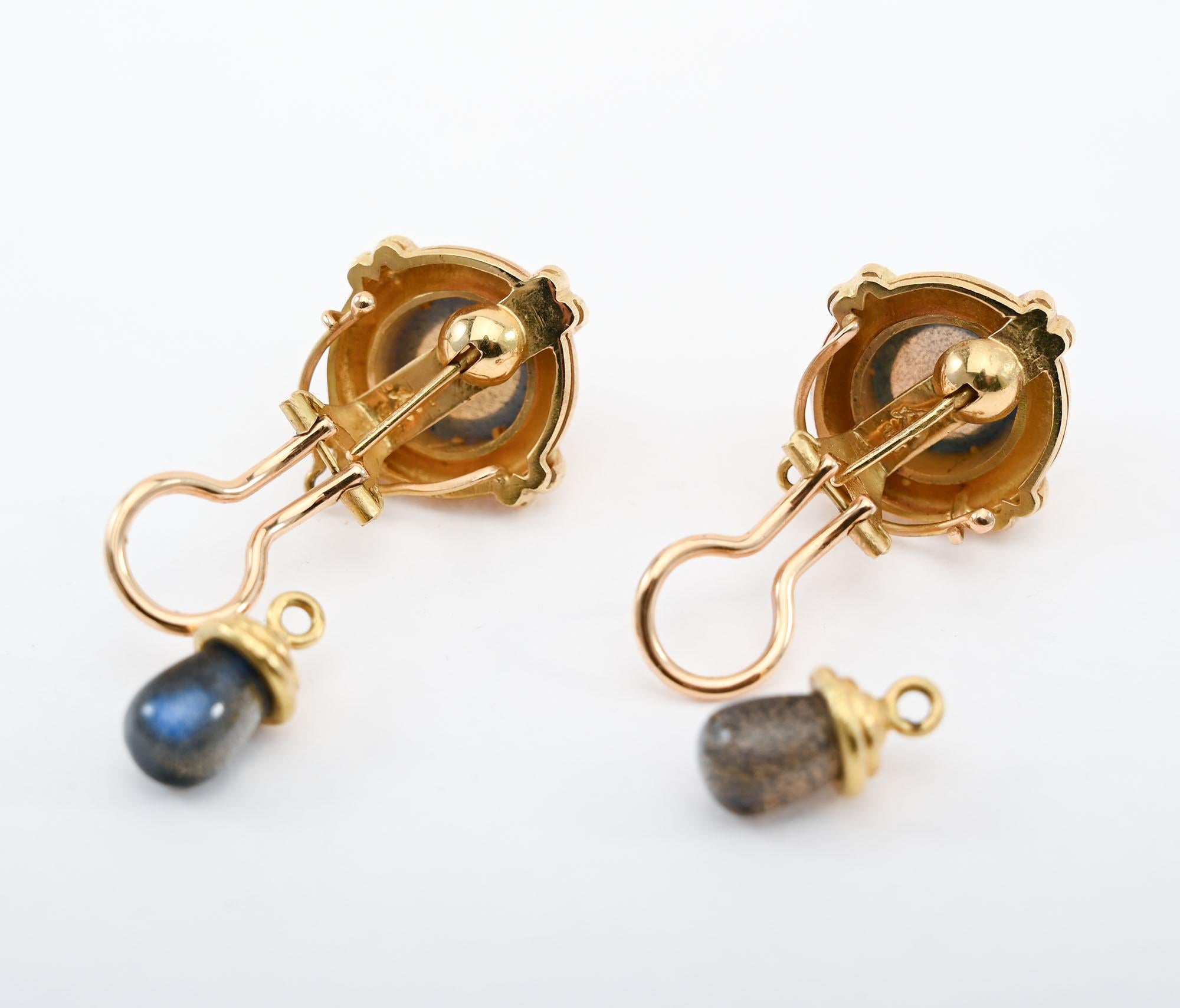 da uomo o donna Orecchini di labradorite Elizabeth Locke in vendita