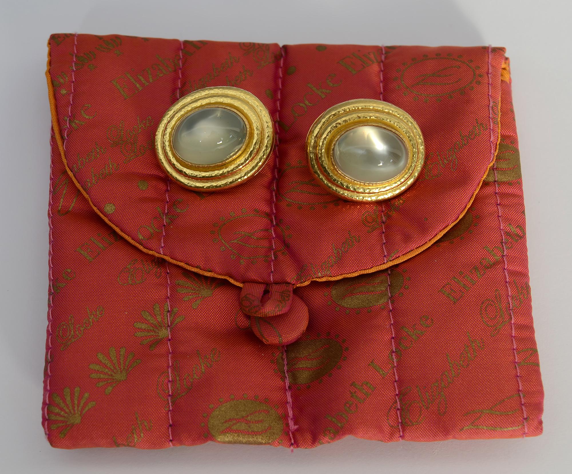 Contemporary Elizabeth Locke Moonstone Earrings