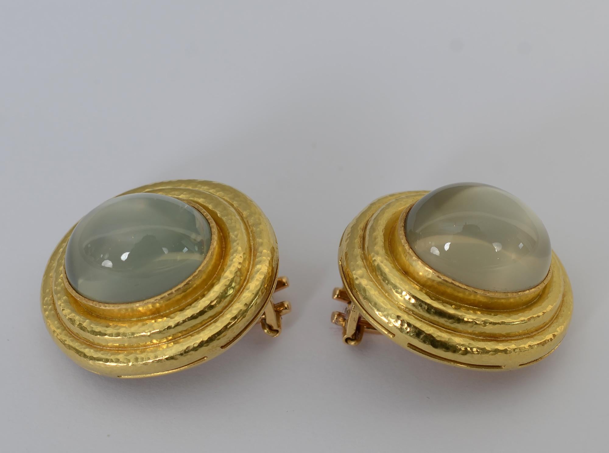 Cabochon Elizabeth Locke Moonstone Earrings