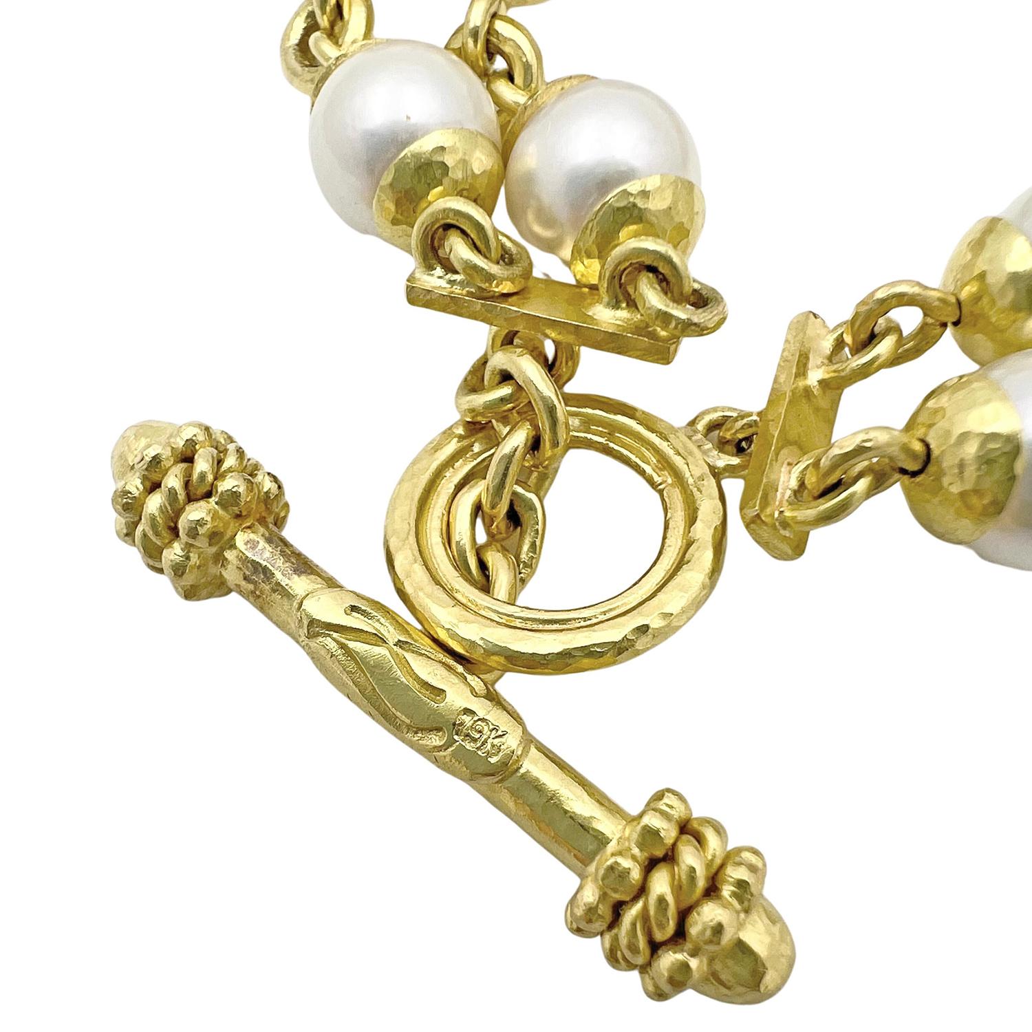 Elizabeth Locke Moth Butterfly Intaglio Double Pearl Necklace In Excellent Condition In Palm Beach, FL