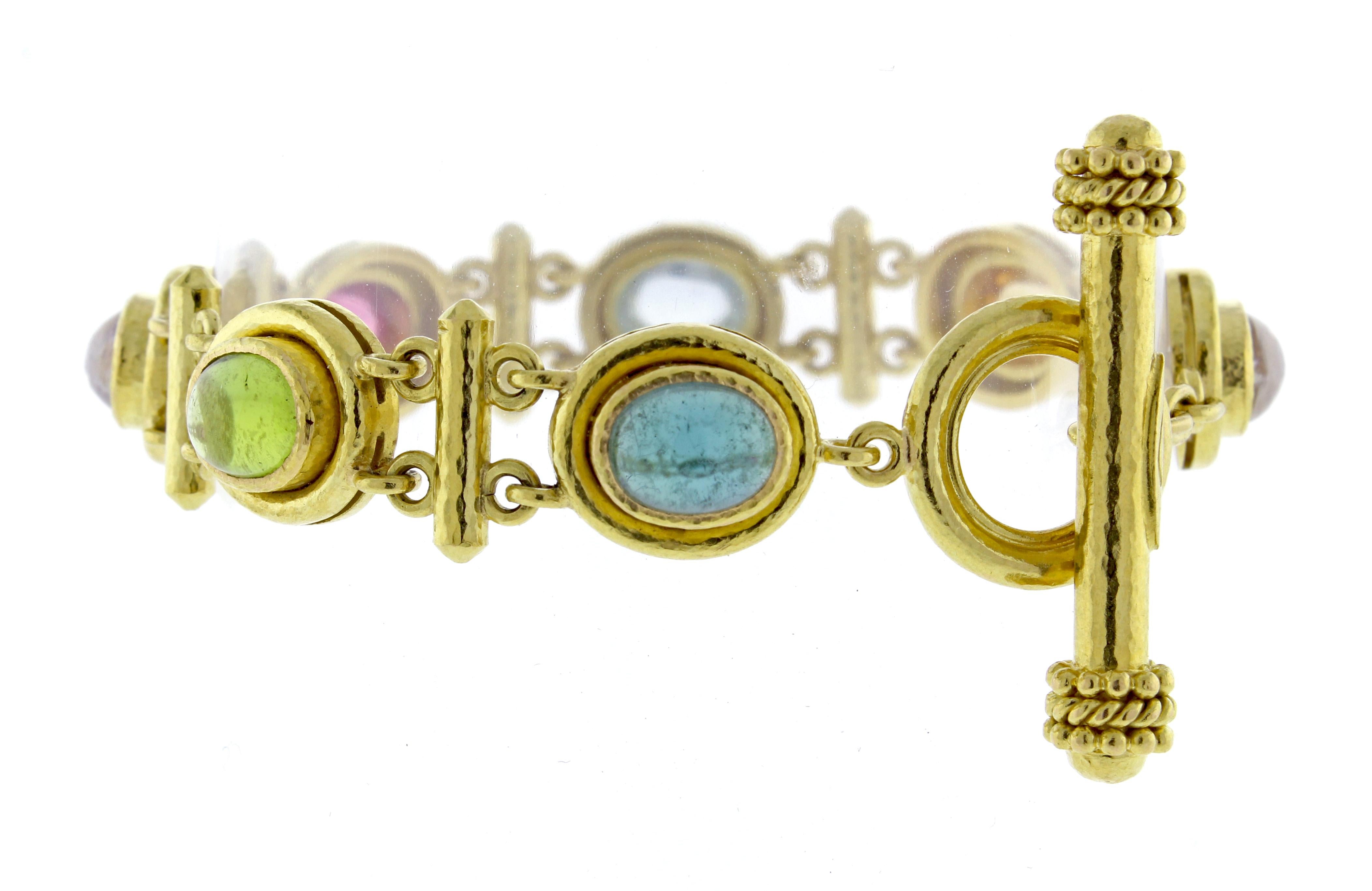 Elizabeth Locke Multi-Gemstone Toggle Bracelet 1