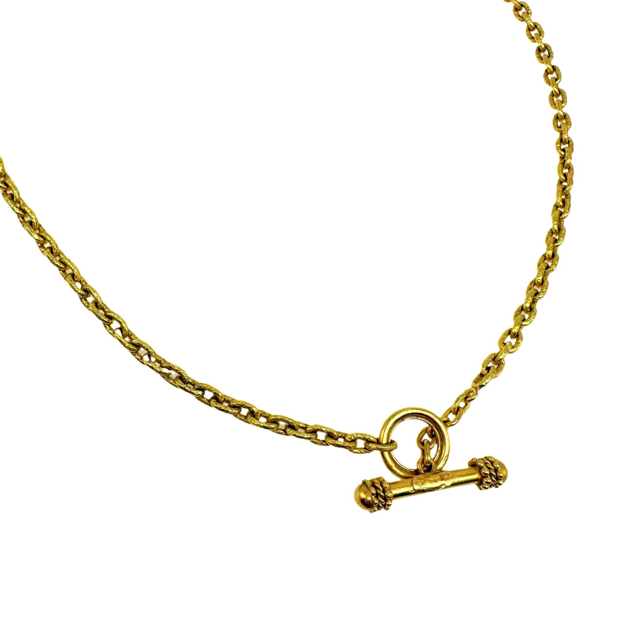 Elizabeth Locke Orvieta Hammered Gold Oval Link Necklace 19k Yg 3