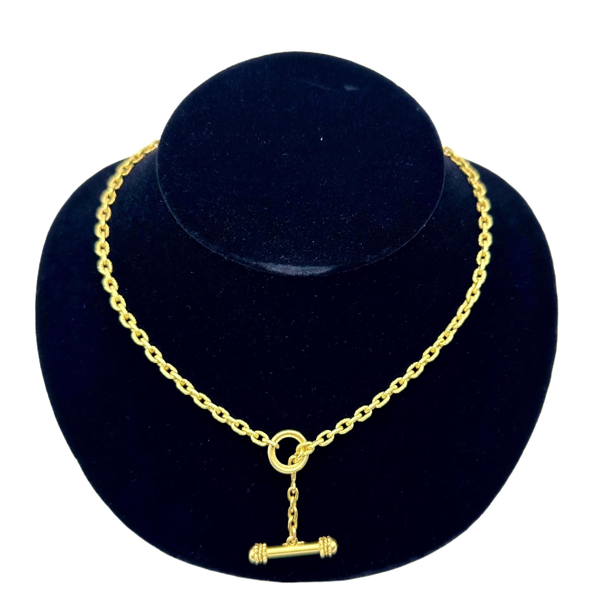Elizabeth Locke Orvieta Hammered Gold Oval Link Necklace 19k Yg 4